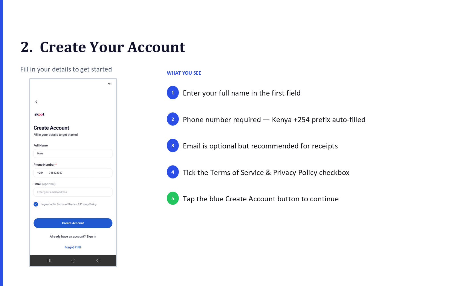 Create Your Account