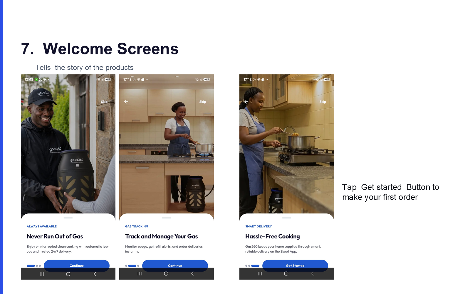 Welcome Screens