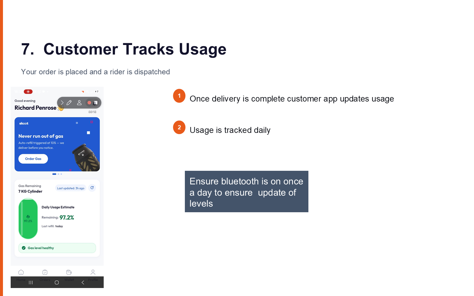 Customer Tracks Usage