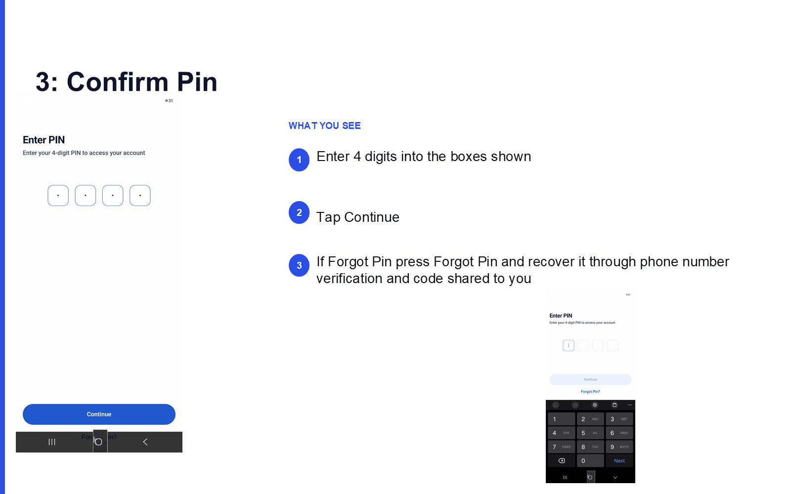 Confirm Pin