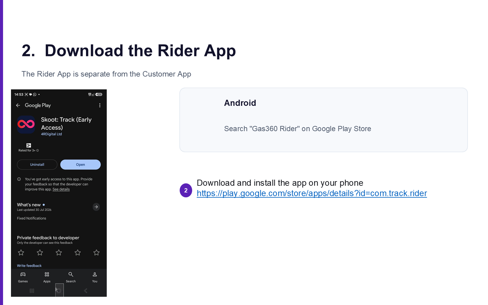 Download the Rider App