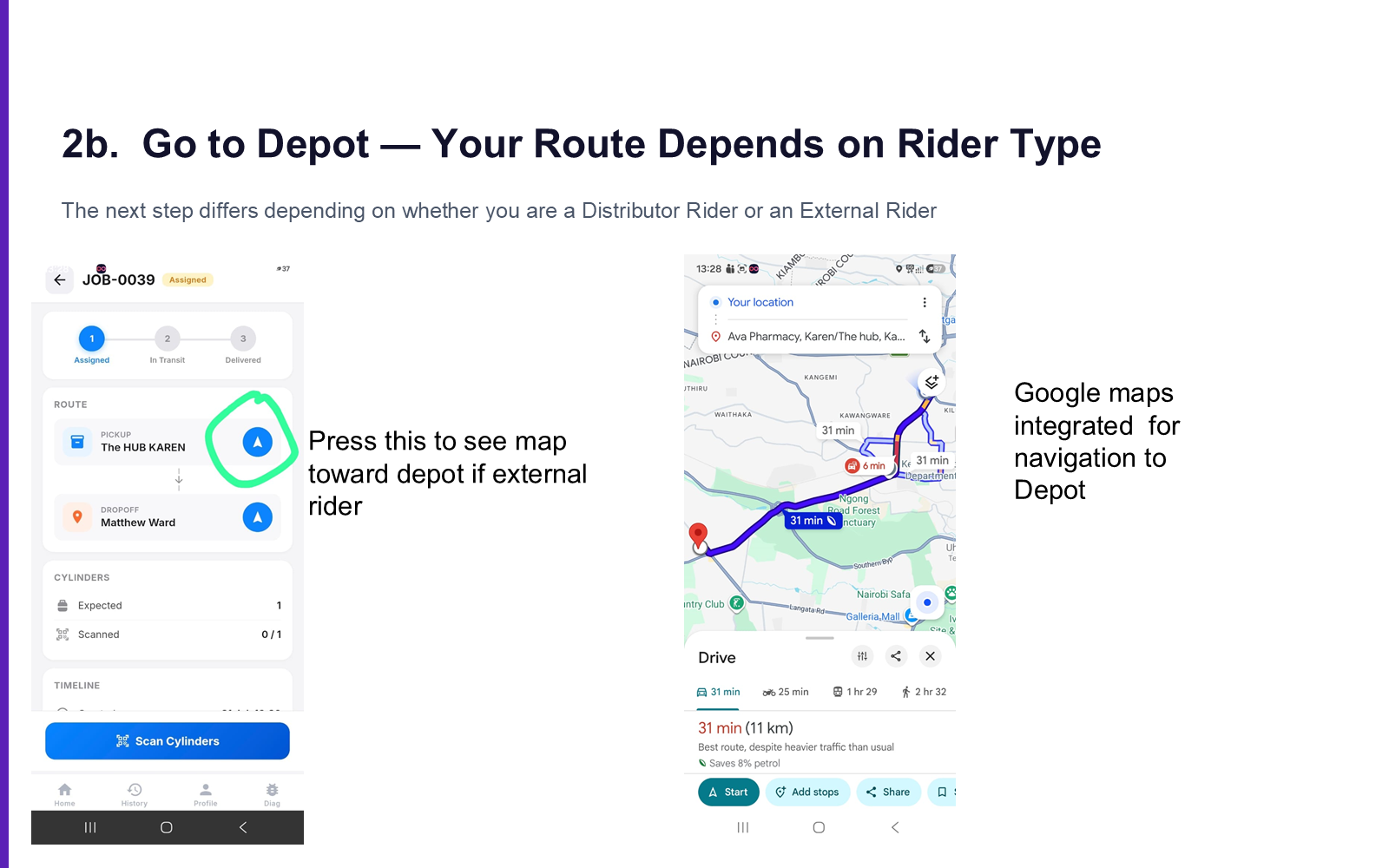 Go to Depot — map navigation