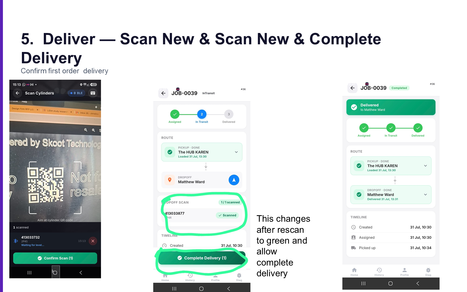 Deliver — Scan & Complete Delivery